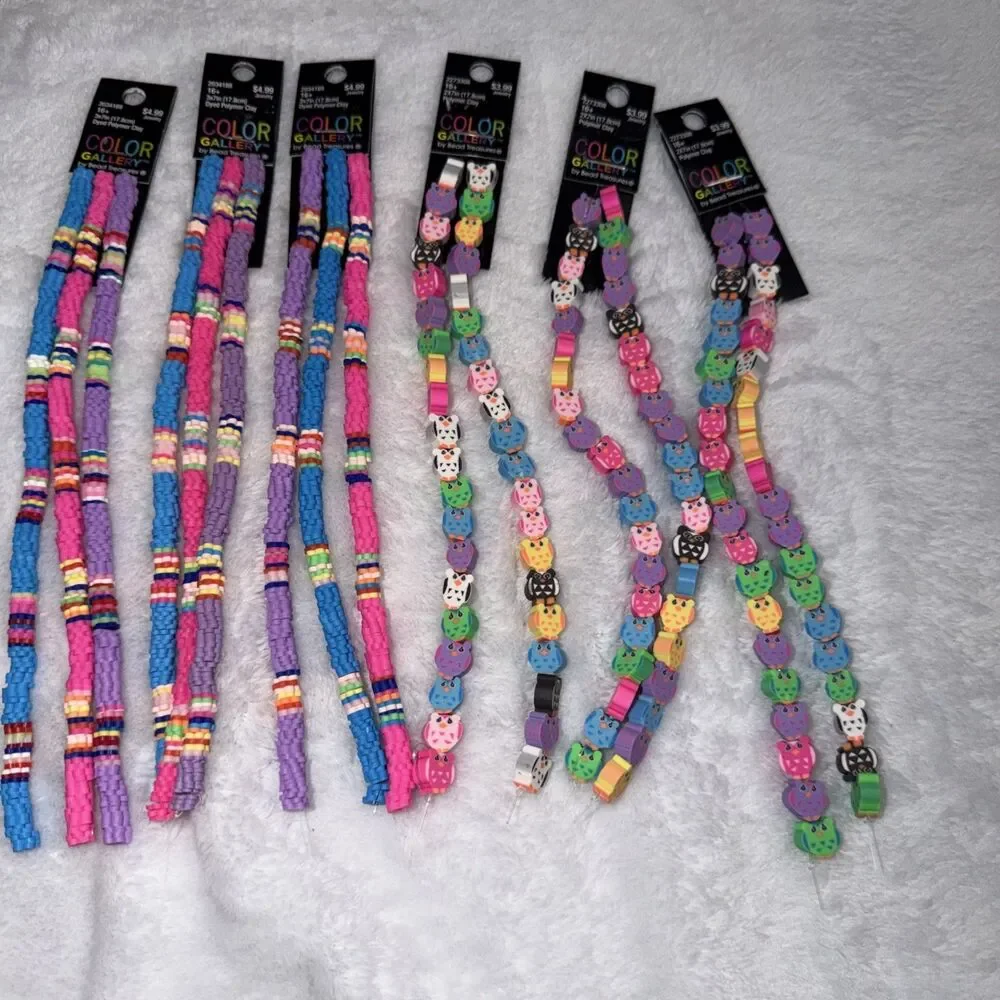 Vinyl Disc Beads 15 full strands of 200+ beads per strand New By Color Gallery